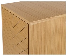 Camden Narrow Herringbone Print komód tölgyfa dekorral, 40 x 123 cm - Woodman