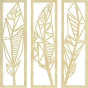 Modern háromrészes festmény banánlevelekről - MUSACEAE