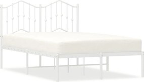 vidaXL fehér fém ágykeret fejtámlával 120 x 200 cm