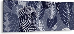 Kép - Kék zebrák (120x50 cm)