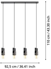 Eglo 99532 - Csillár zsinóron LOBATIA 4xE27/40W/230V