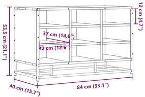 cipőpad Sonoma tölgy 84x40x53,5 cm Gépelt fa és fém