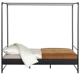 Bunk fekete kétszemélyes fém ágy, 160 x 200 cm - vtwonen