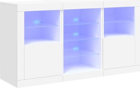 vidaXL fehér tálalószekrény LED-világítással 123 x 37 x 67 cm