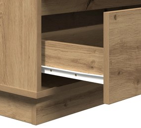 Éjjeli Asztal LED-del, Műgyanta Tölgy 71x34,5x75 cm