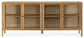 Natúr színű tálalószekrény tölgyfa dekorral 180x80x40 cm Ceci – MOME