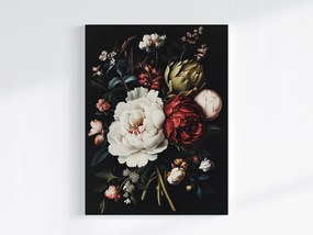 Vászonkép Canvas Természet Virágok Bazsarózsa Peonie Articsóka Csokor 75x100