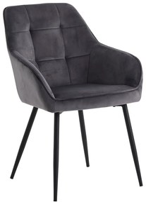 Szürke kárpitozott karfás étkezőfotel szett 2 db-os Nolan Square – Unique Furniture