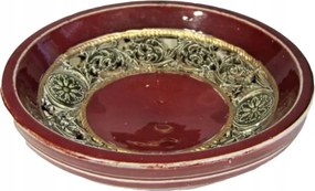 Bordó kerek dekoratív dísztányér