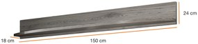 OLHA polc 150 cm - san remo tölgy / fehér