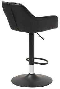 Fekete bőrutánzat állítható magasságú bárszék Brooks – Unique Furniture