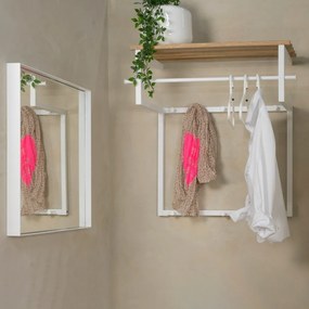 Fehér-natúr színű fém fali fogas polccal Rizzoli – Spinder Design