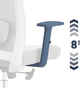 Ergonomikus irodai forgószék, deréktámasszal, 2D háttámla hálós anyaggal, szürke