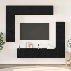 TV szekrény garnitúra 8 pcs Musta tammi 80 x 30 x 30 cm Faanyag