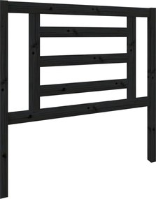 vidaXL fekete tömör fenyőfa ágyfejtámla 96 x 4 x 100 cm