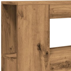 kézműves tölgyszínű szerelt fa LED-es fejtámla 100x18,5x103,5cm
