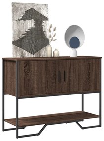 barna tölgyszínű szerelt fa dohányzóasztal 100x35x74,5 cm