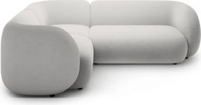 Világosszürke bársony sarokkanapé (bal oldali-L alakú) Kate – Micadoni