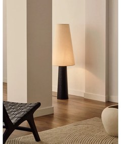 Fekete-krémszínű állólámpa textil búrával (magasság 129 cm) Senni – Kave Home