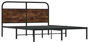 ágykeret matrac nélkül 150x200 cm füstölt tölgy fűrészelt fa