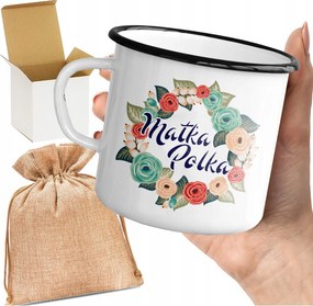 Bögre_emalinozott Nyomott Mintás Anya Pöttyös Virágos Nyomott Mintás Anyák Napjára