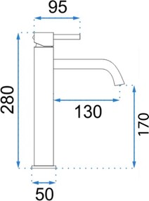 Rea Lungo - Magas mosdócsaptelep, króm, REA-B4104