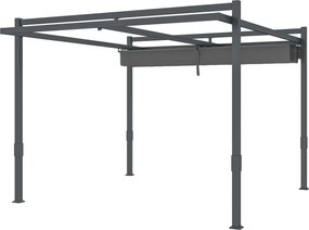 Outsunny Pergola Pavilon kb. 3.5x3m Alumínium Stabil Téli Védelem Állítható Csúszó Tetővel Szabadon Álló Kerti Pavilon Terasz Fedél Kerti Erkély Szürk