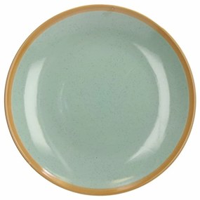 Tognana Lapos tányér, Fás, 27 cm Ø, kerámia, kézzel festett, zöld
