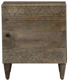 2 db világosszürke tömör mangófa éjjeliszekrény 40 x 33 x 46 cm