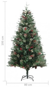 zöld karácsonyfa fenyőtobozokkal 195 cm