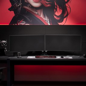 Képernyőállvány két 49 hüvelykes monitorhoz, fehér-fekete X-Arm Dual RGB