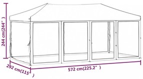 tópszínű összecsukható rendezvénysátor oldalfalakkal 3 x 6 m
