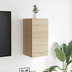 2 db sonoma tölgy falra szerelhető TV-szekrény 30,5x30x30 cm