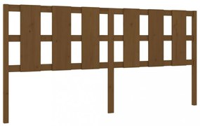 mézbarna tömör fenyőfa ágyfejtámla 205,5x4x100 cm
