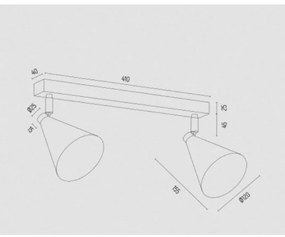 Argon 7170 - Spotlámpa LUCINDA 2xE14/7W/230V fekete