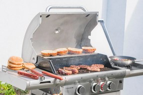 CALIFORNIA BBQ gázgrill, 4 égővel, nyomáscsökkentő szeleppel, ezüst Penta CZ