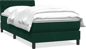vidaXL sötétzöld bársony rugós ágy matraccal 80x220 cm