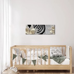 Kép - 3D arany virágok (órával) (90x30 cm)