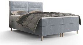 Franciaágy Boxspring 160 cm Saruta (világoskék) (matraccal és tárolóhellyel). 1047361