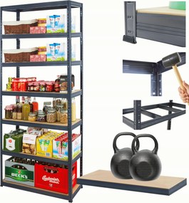 Tárolószekrény fém állvány Helios 270x90x45cm 7Px275kg 300EZER Komb