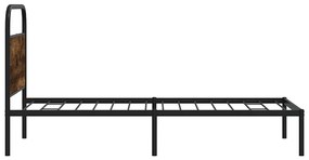 ágykeret matrac nélkül 100x200 cm füstölt tölgy fűrészelt fa