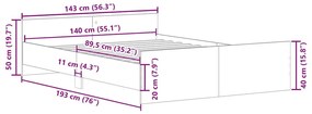 antik fa szerelt fa ágykeret matrac nélkül 140x190 cm
