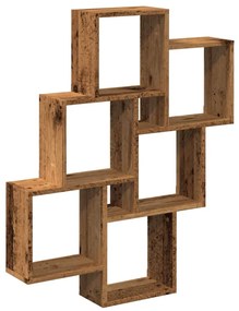 antik fa színű szerelt fa fali kockapolc 78 x 15 x 93 cm