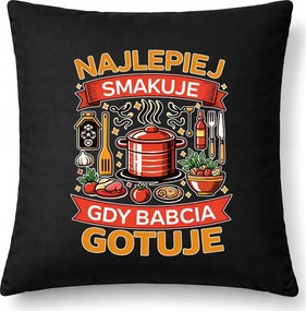 Nagymama párna Nagymama főz a legjobban fekete