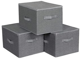 SongmicsHome ELVIS tárolódobozok, 3 db, 40x30x25cm, szürke