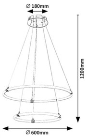 Rabalux 72009 - IRELIA LED 55W 230V állítható függeszték távirányítóval