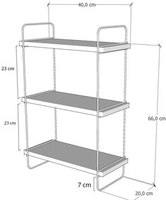 Natúr színű többszintes fali polc tölgyfa dekorral 40 cm Pulalis – Kalune Design