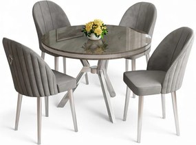 Mos étkezőgarnitúra, antracit-króm, 90 cm – TR240CHR2916
