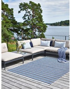 Kék-krémszínű kültéri-beltéri szőnyeg 70x120 cm Teo Denim – Pappelina