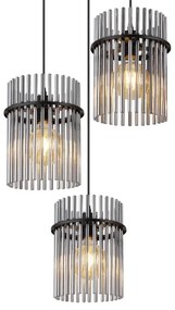 Globo 15698-3HR - Csillár zsinóron GORLEY 3xE27/60W/230V átm. 47 cm fekete